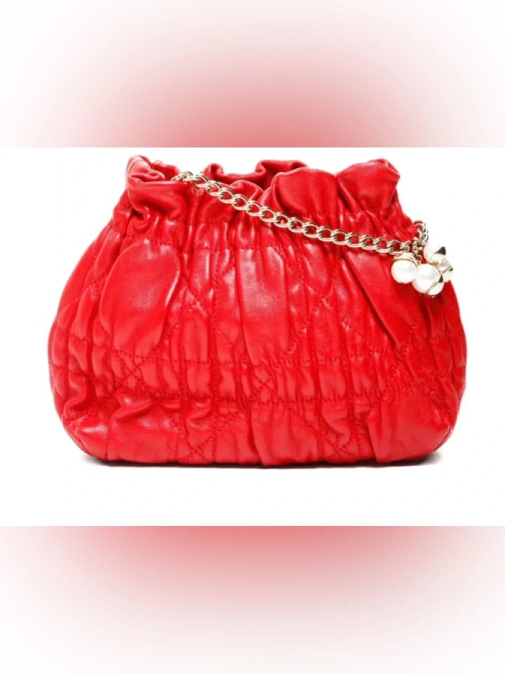 Christian Dior Red Gaufre Cannage Delices Mini Bag - Picture 2 of 14